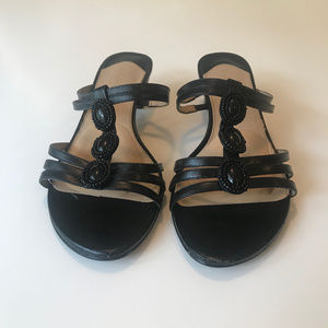 LIZ CLAIBORNE BETHANIE, BLACK TEXAS SANDALS, 8M